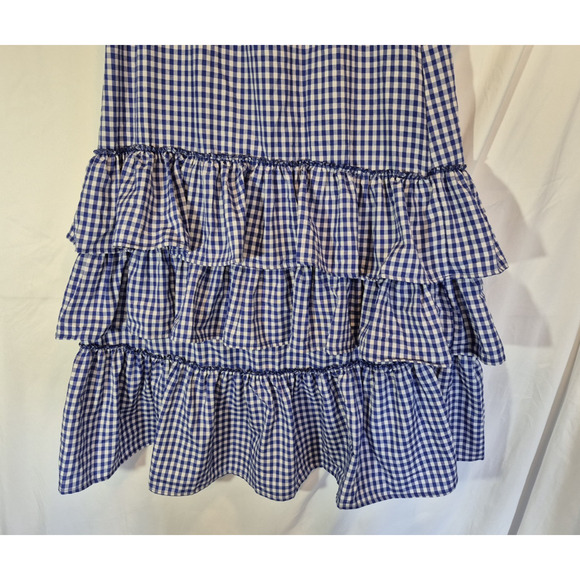 New TOV Holy Los Angeles Gingham Blue White Maxi Skirt EU 42 US 8 10 - Picture 3 of 7